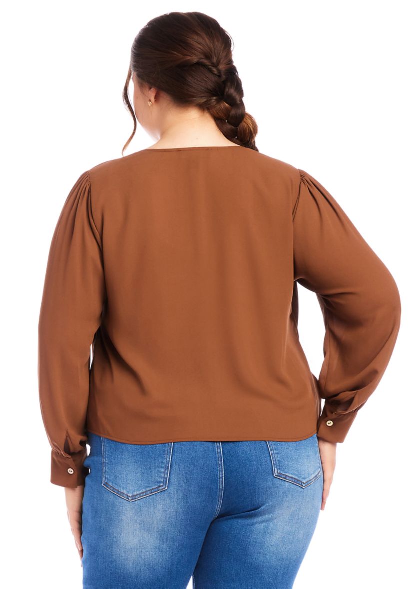 Plus Size Drape Front Top