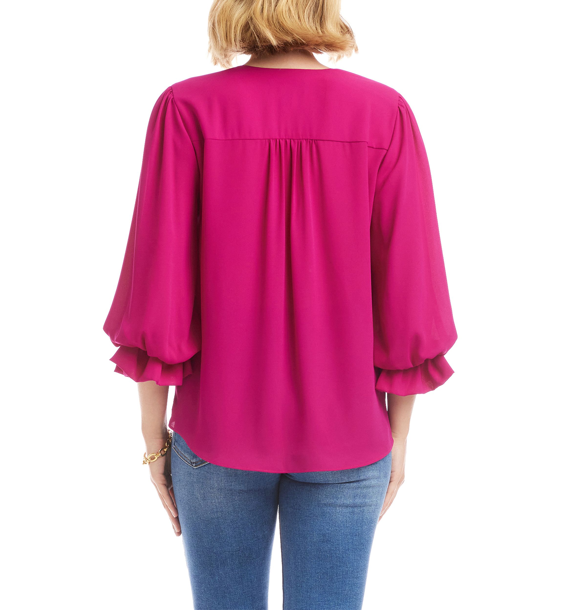 Petite Size Layered Sleeve Asymmetric Top
