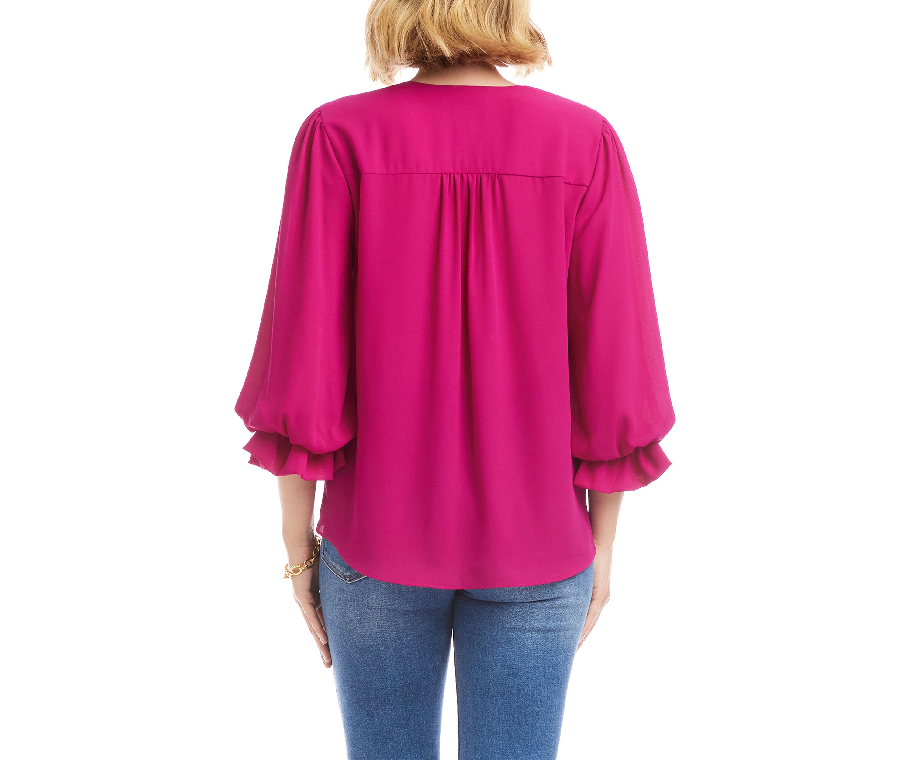 Petite Size Layered Sleeve Asymmetric Top