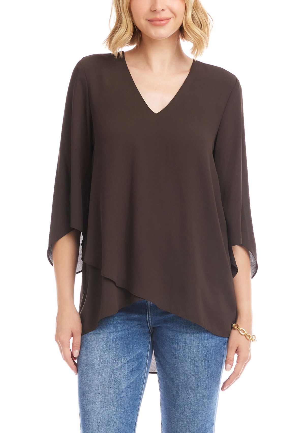 Womens Bracelet Sleeve Asymmetric Top