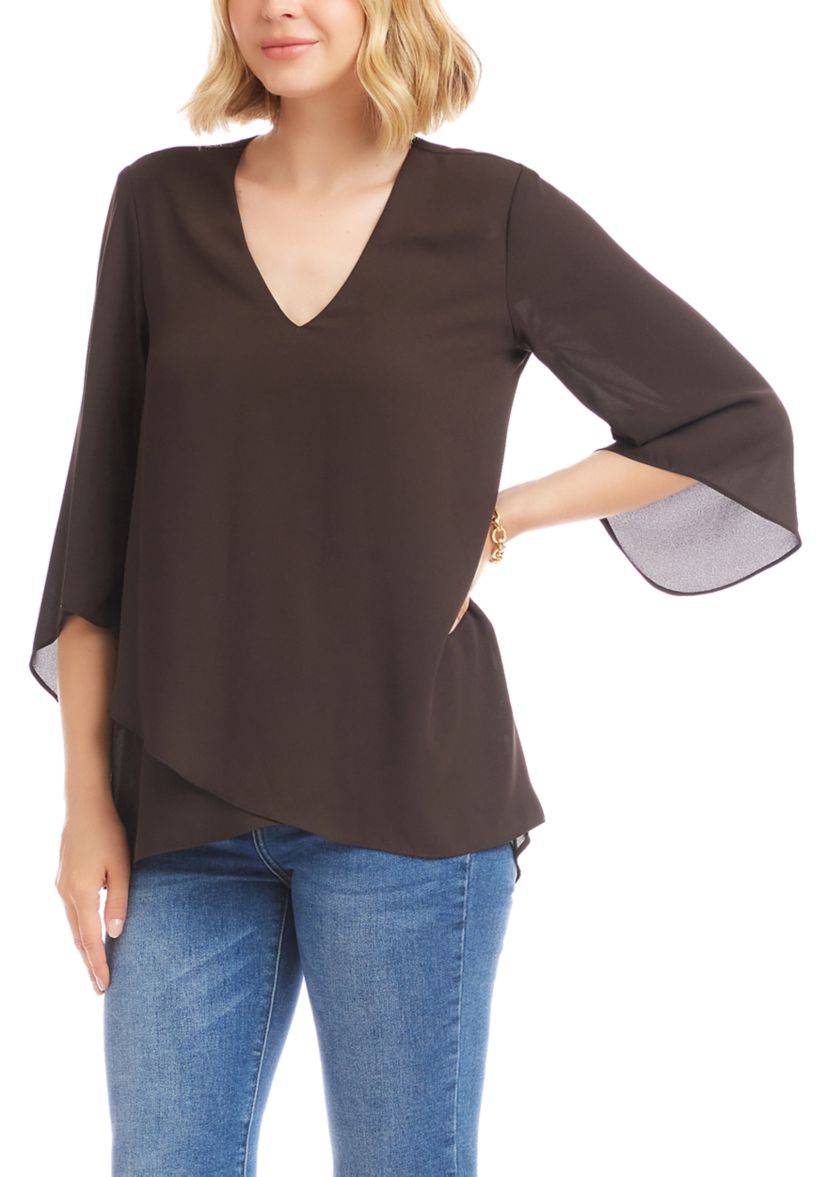 Womens Bracelet Sleeve Asymmetric Top