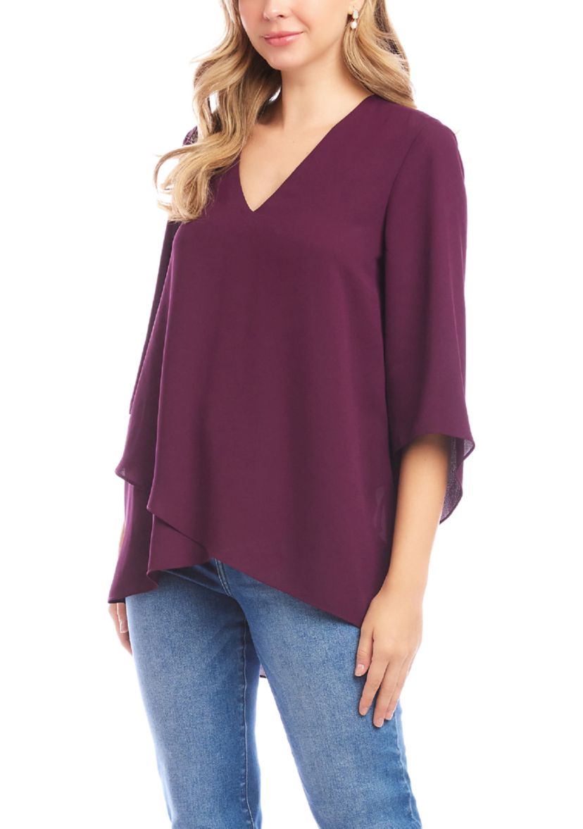 Womens Bracelet Sleeve Asymmetric Top 