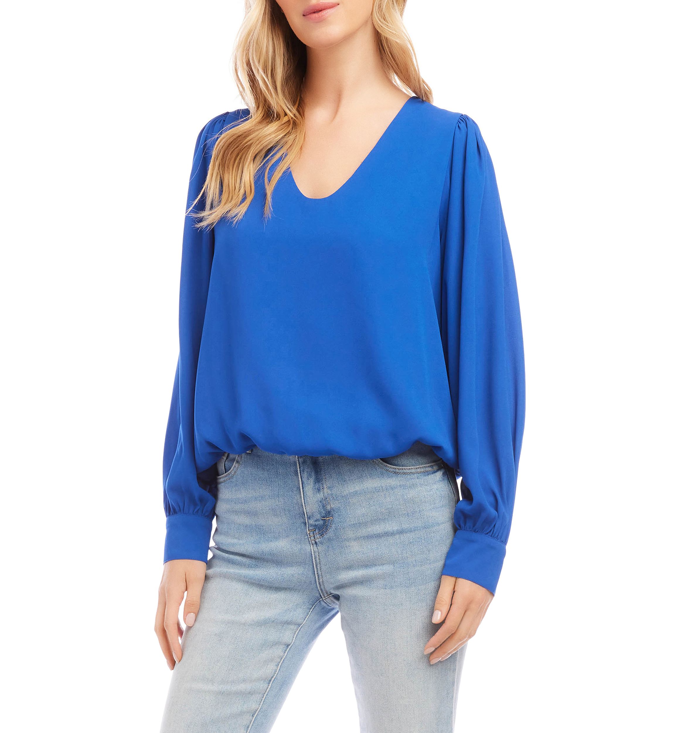 Petite Long Puff Sleeve Top