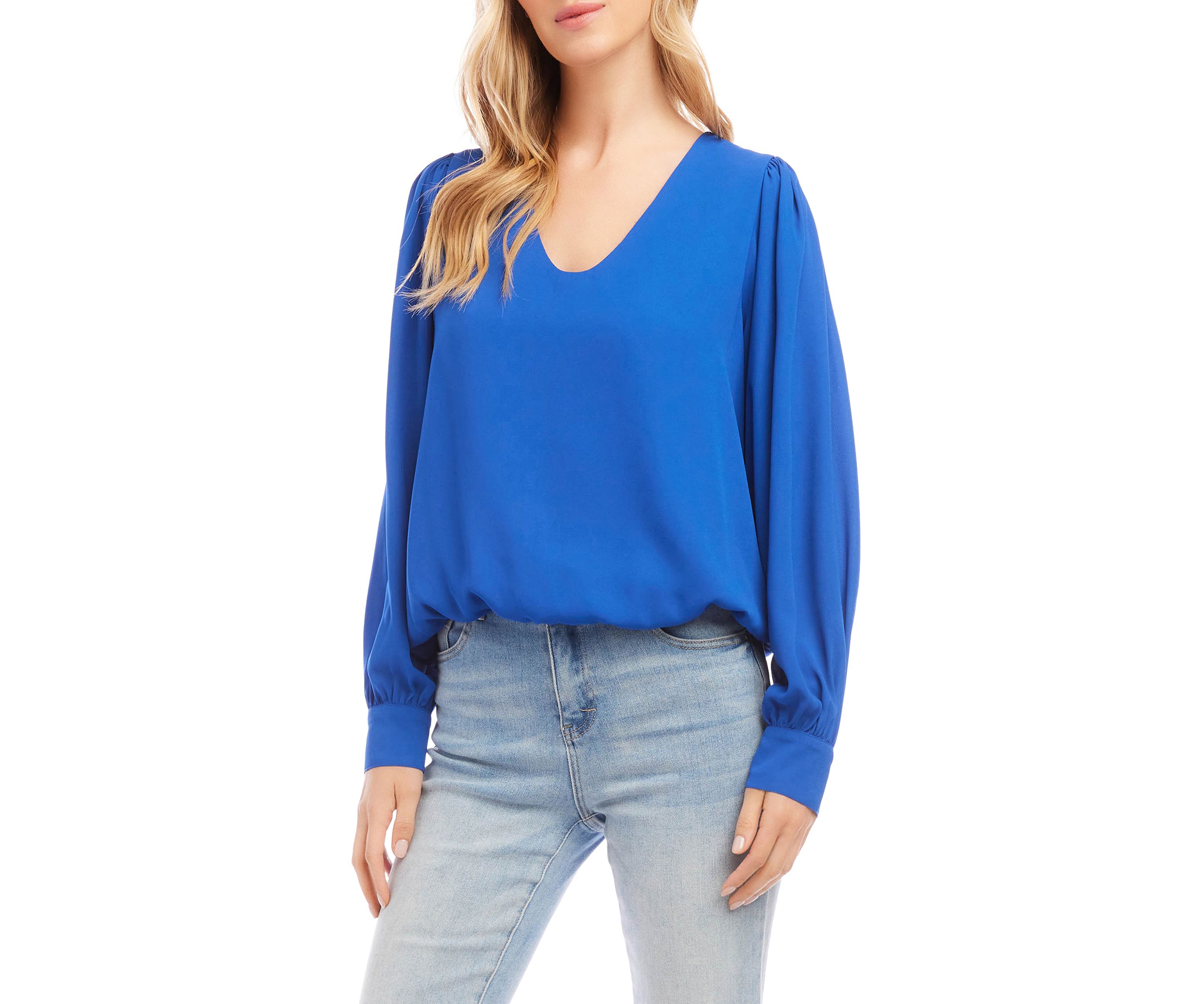 Petite Long Puff Sleeve Top