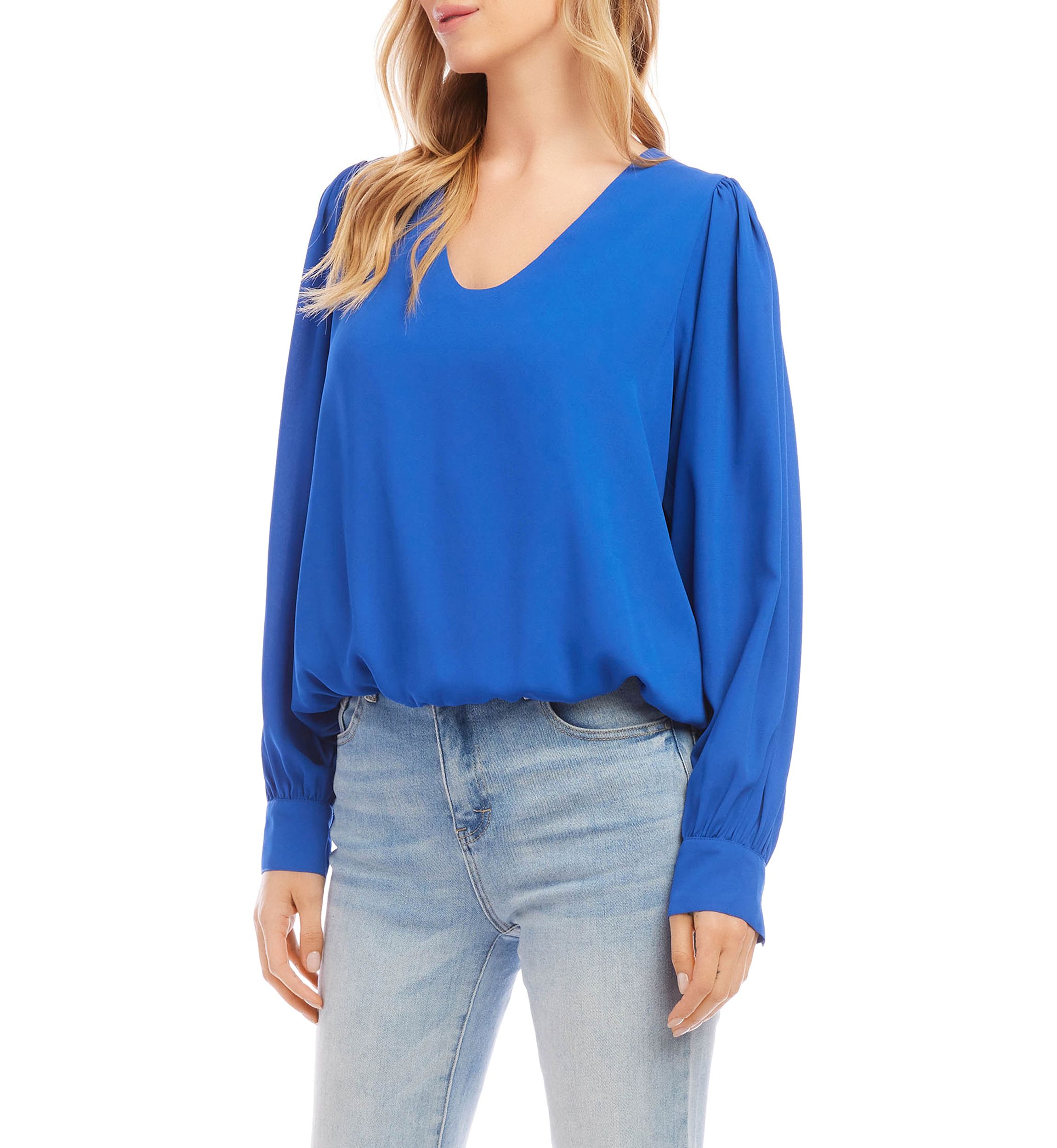 Petite Long Puff Sleeve Top