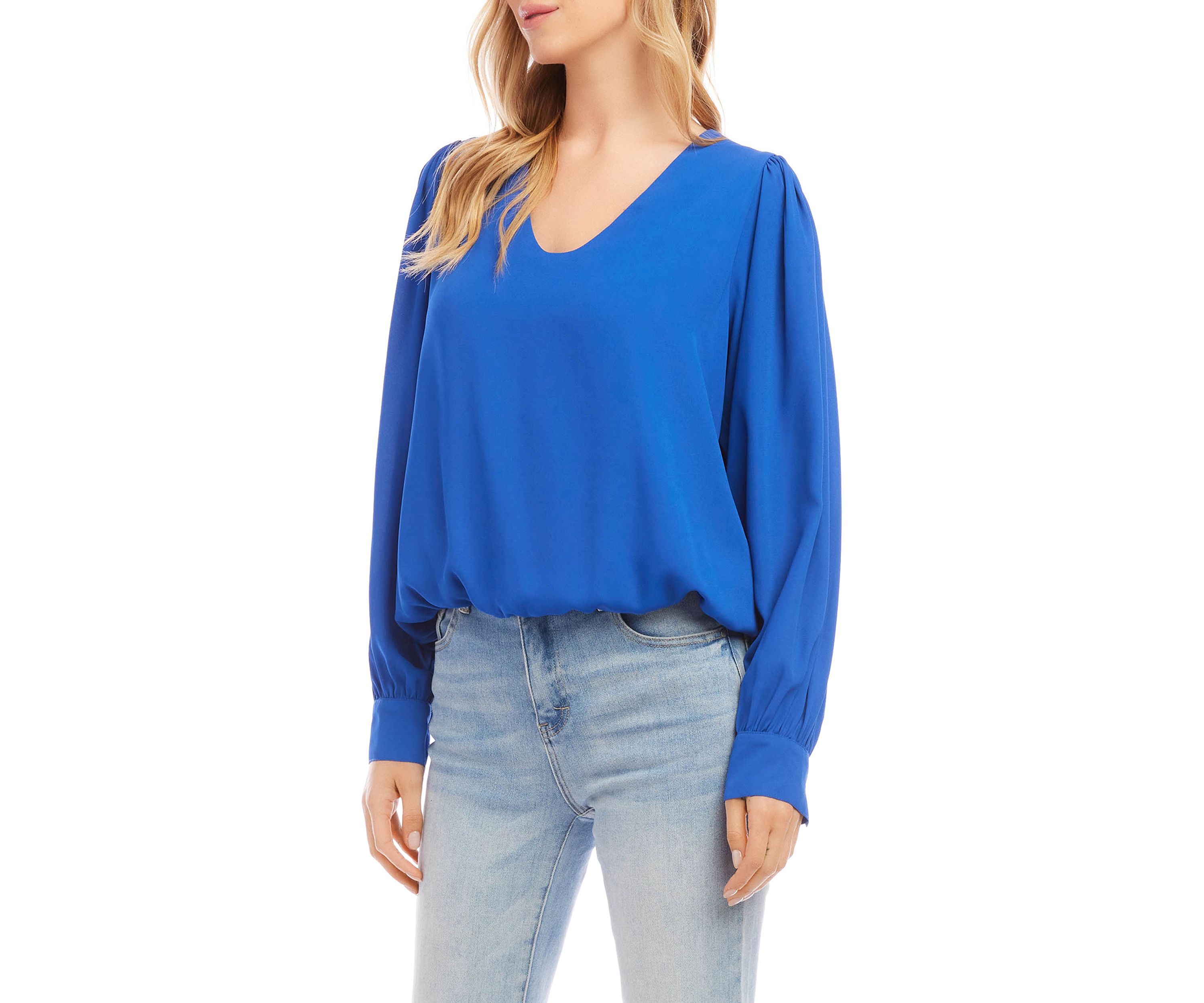 Petite Long Puff Sleeve Top