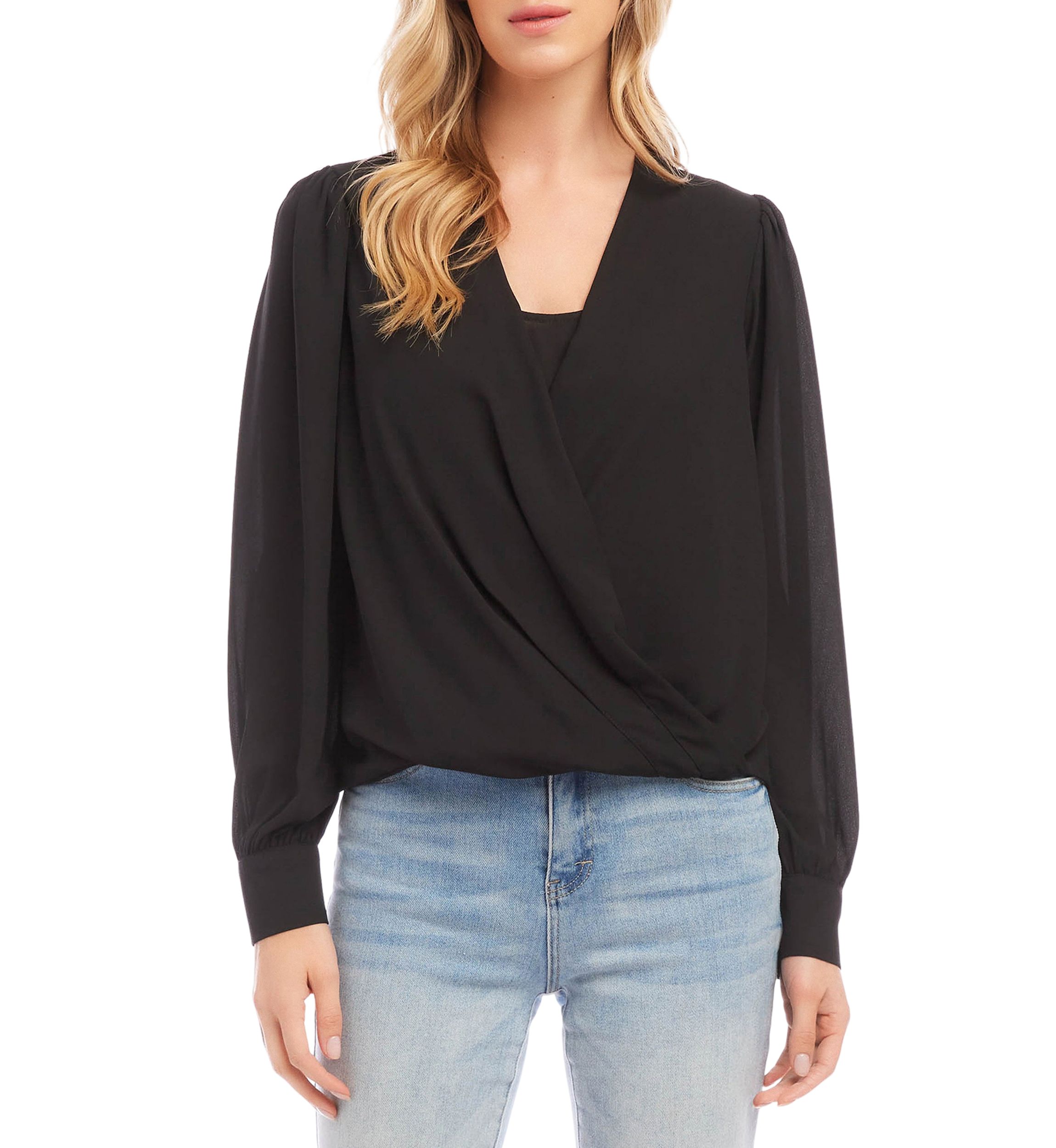 Petite Size Drape Front Top