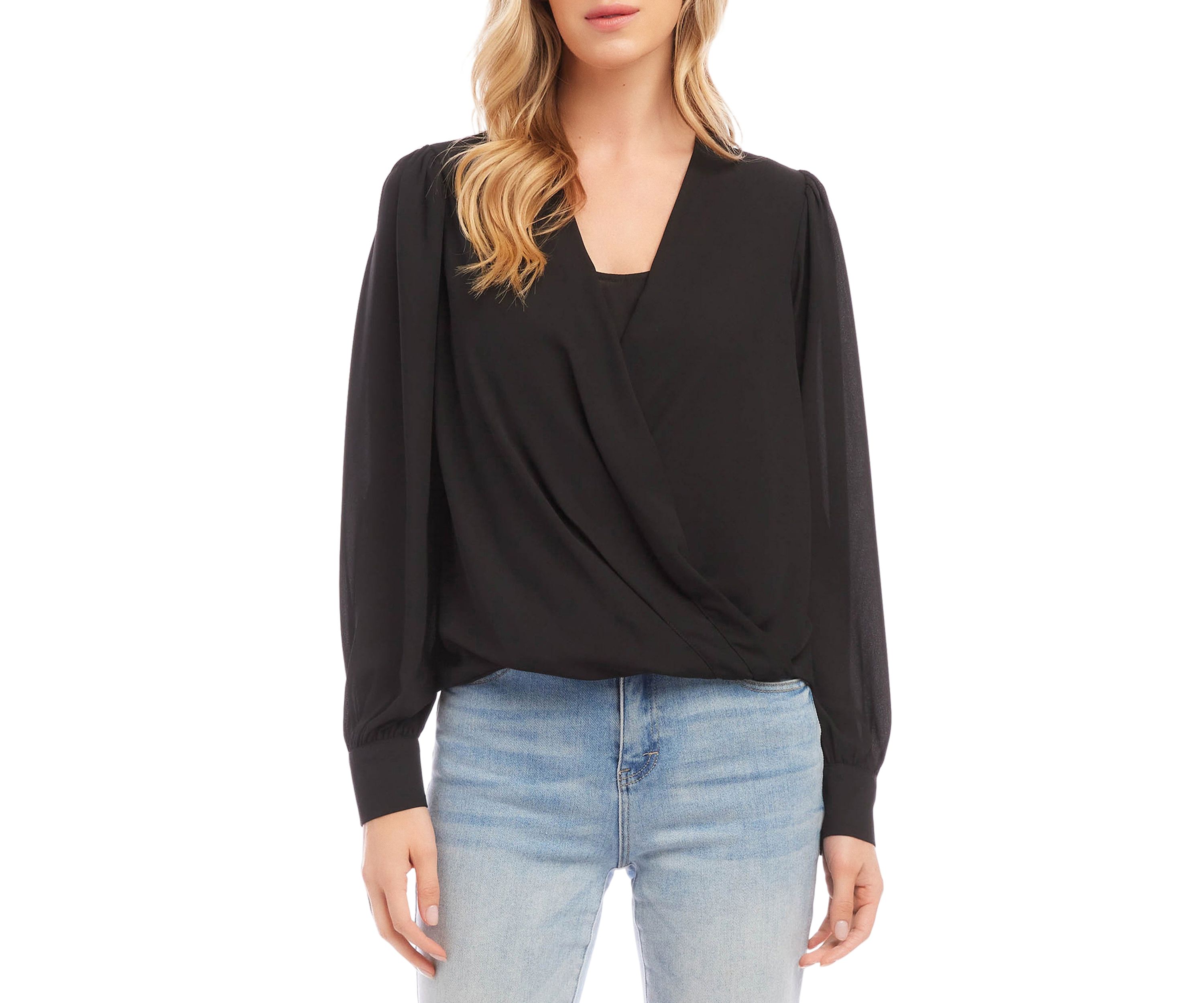 Petite Size Drape Front Top