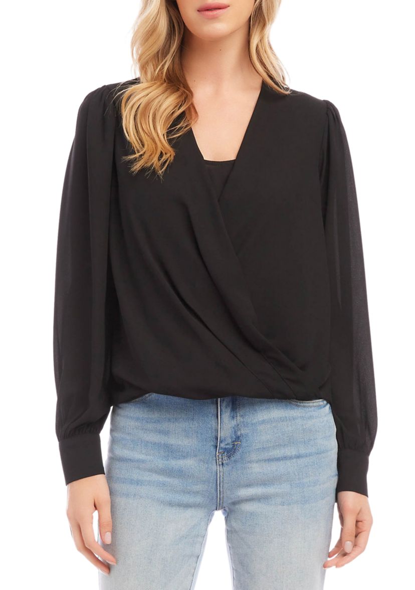 Petite Size Drape Front Top