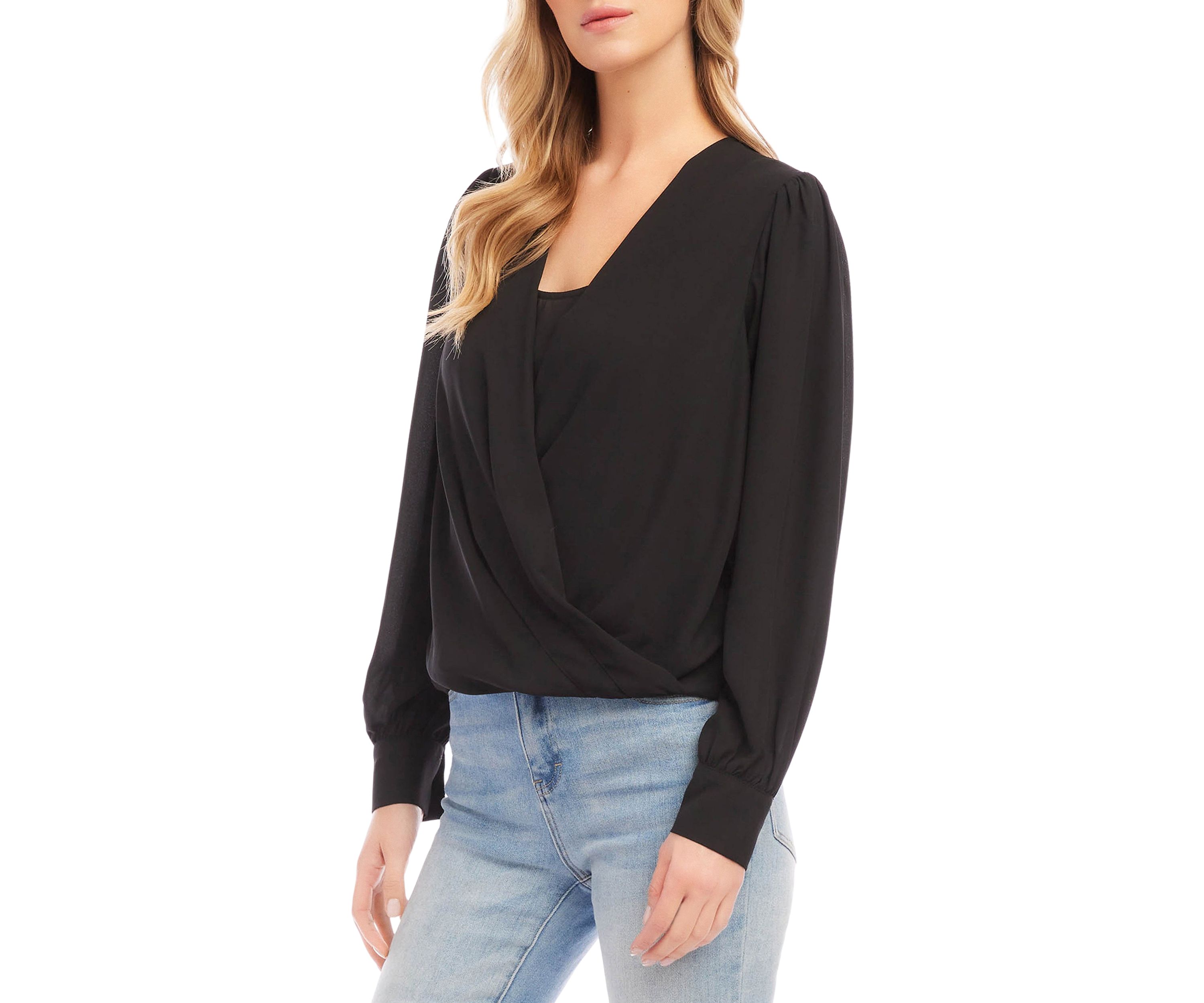 Petite Size Drape Front Top