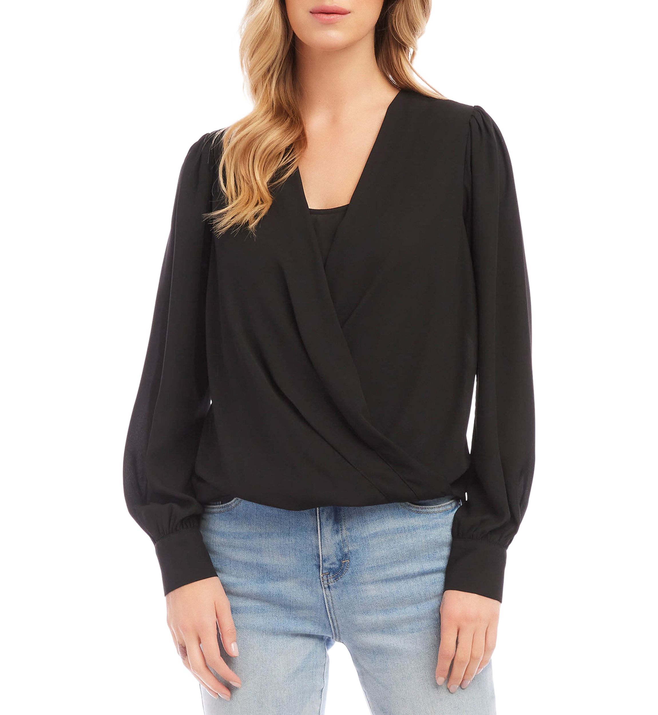 Petite Size Drape Front Top