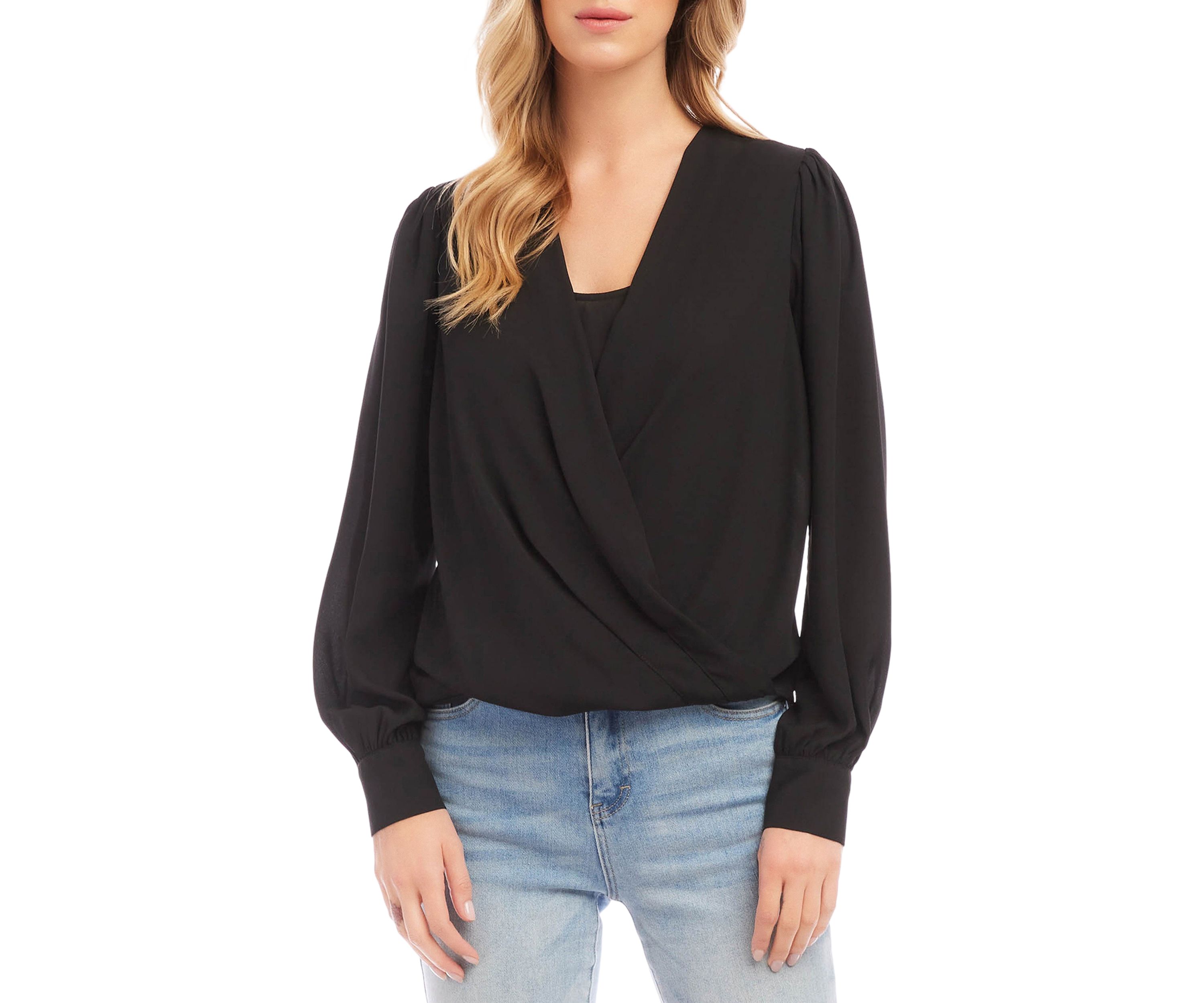 Petite Size Drape Front Top