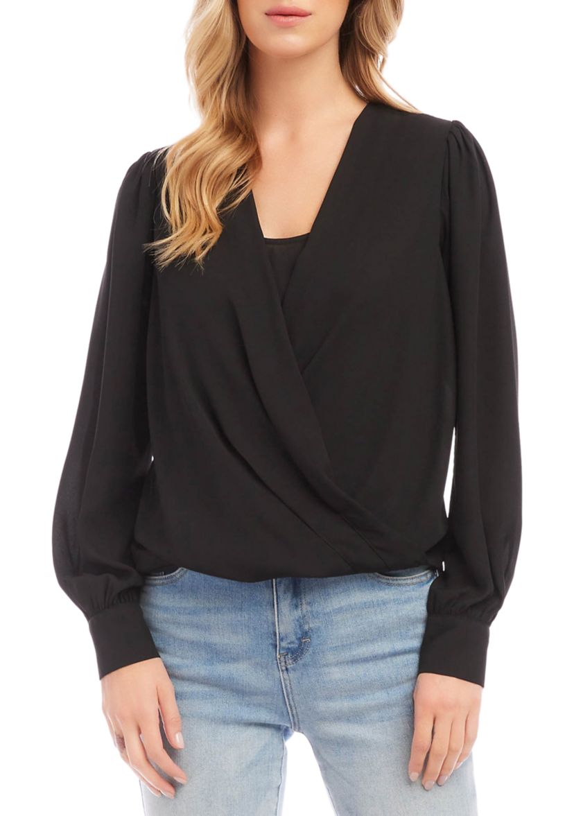 Petite Size Drape Front Top