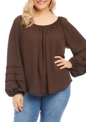 Plus Pleat Sleeve Top