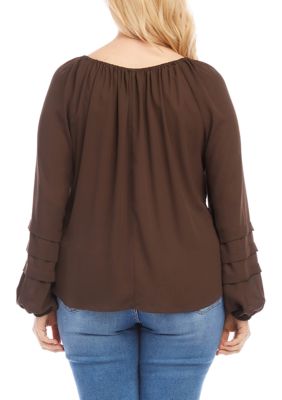 Plus Pleat Sleeve Top