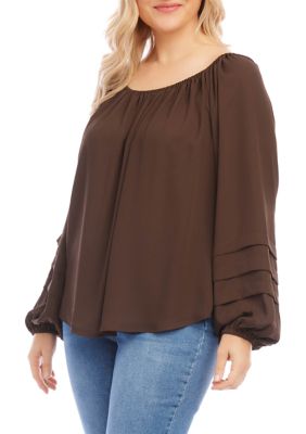 Plus Pleat Sleeve Top