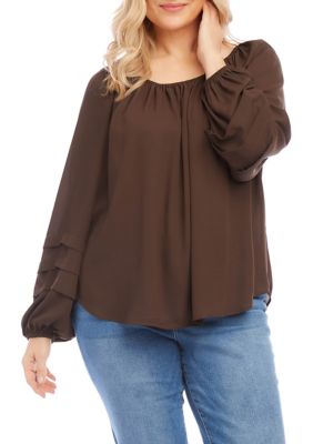 Plus Pleat Sleeve Top