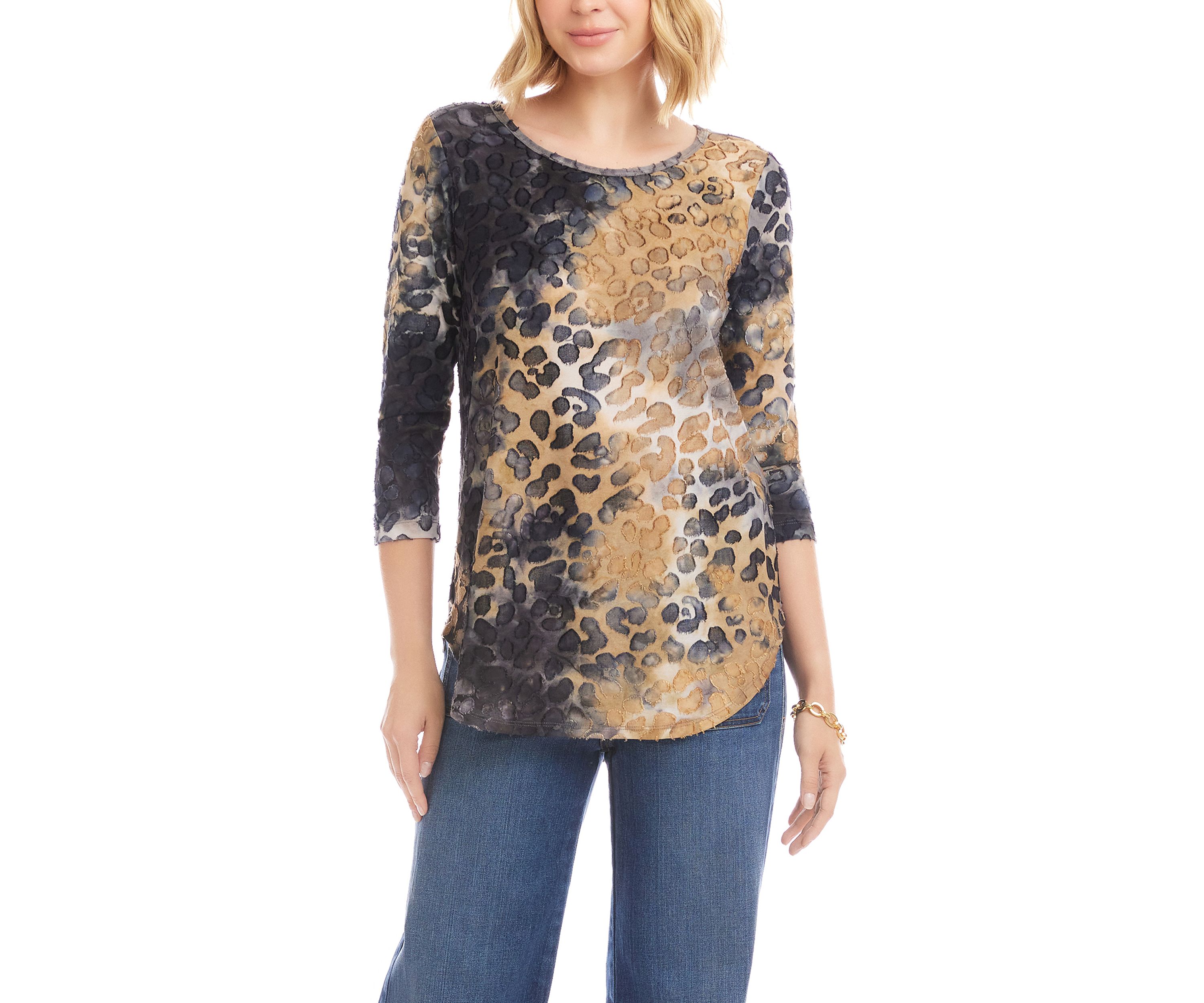 Petite Burnout Shirttail Top