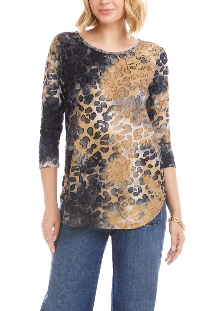 Petite Burnout Shirttail Top