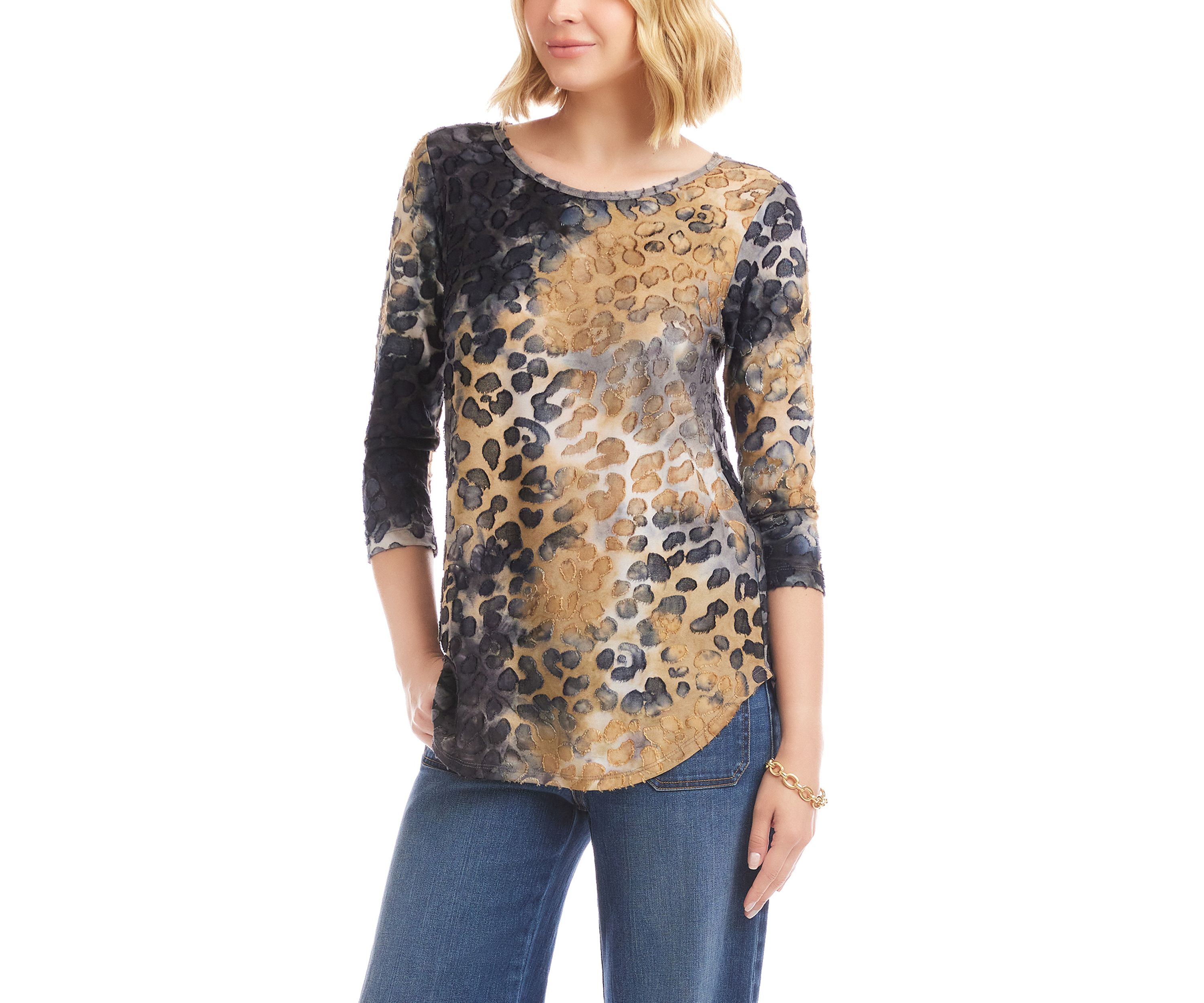 Petite Burnout Shirttail Top