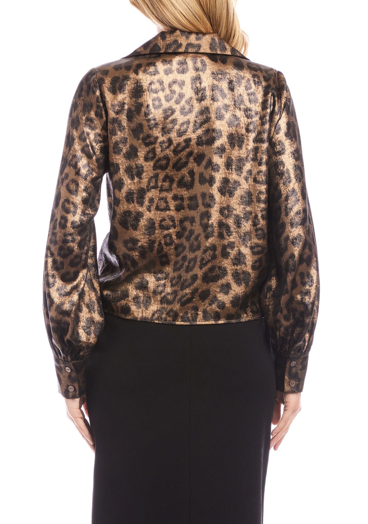 Womens Long Sleeve Tie-Front Top