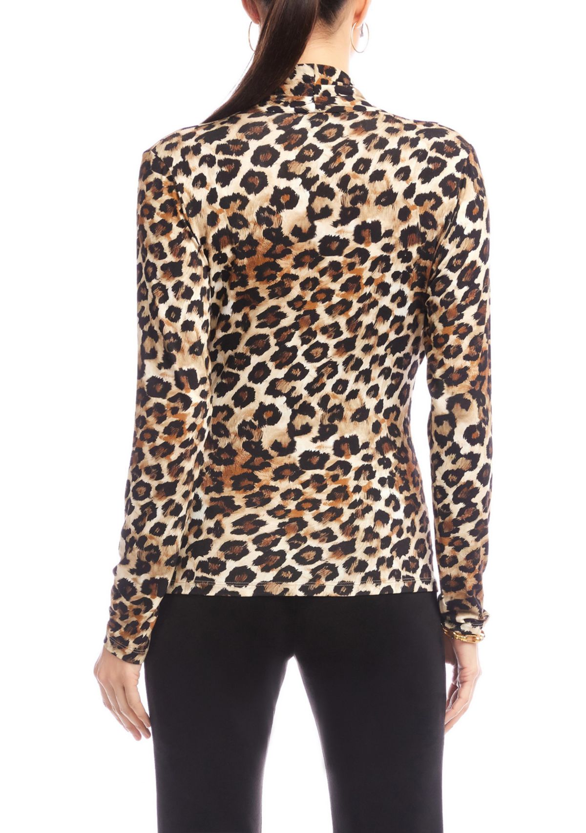 Womens Long Sleeve Crossover Side-Shirred Top