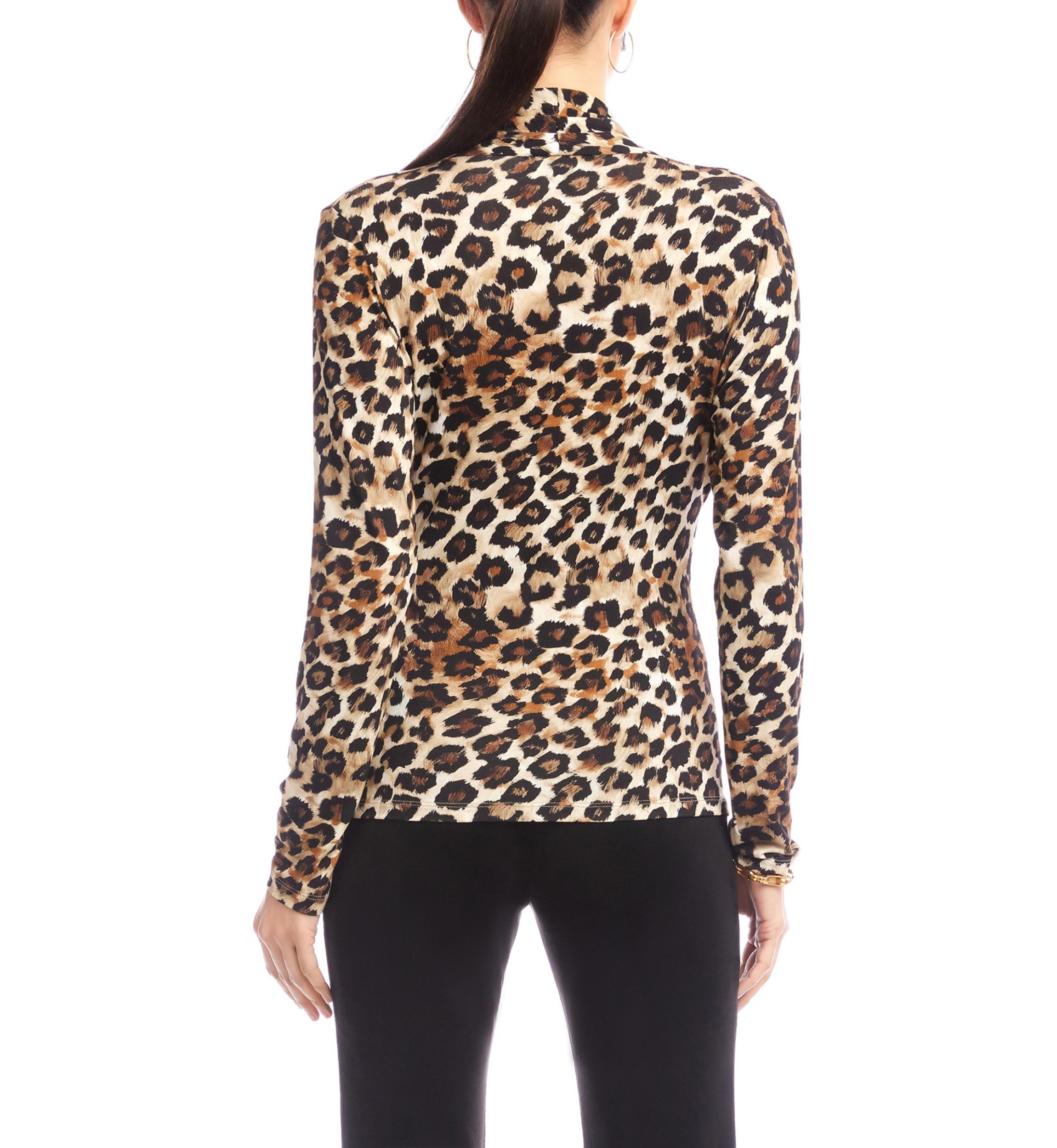 Womens Long Sleeve Crossover Side-Shirred Top