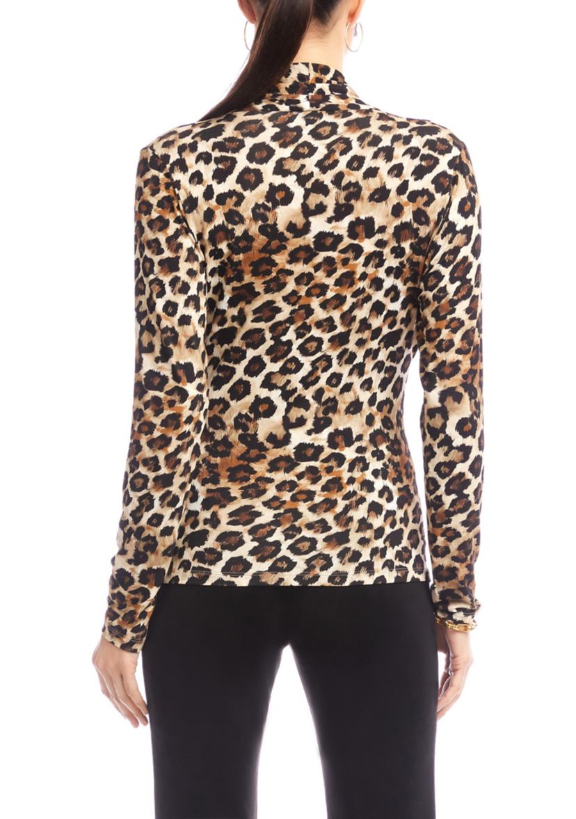 Womens Long Sleeve Crossover Side-Shirred Top