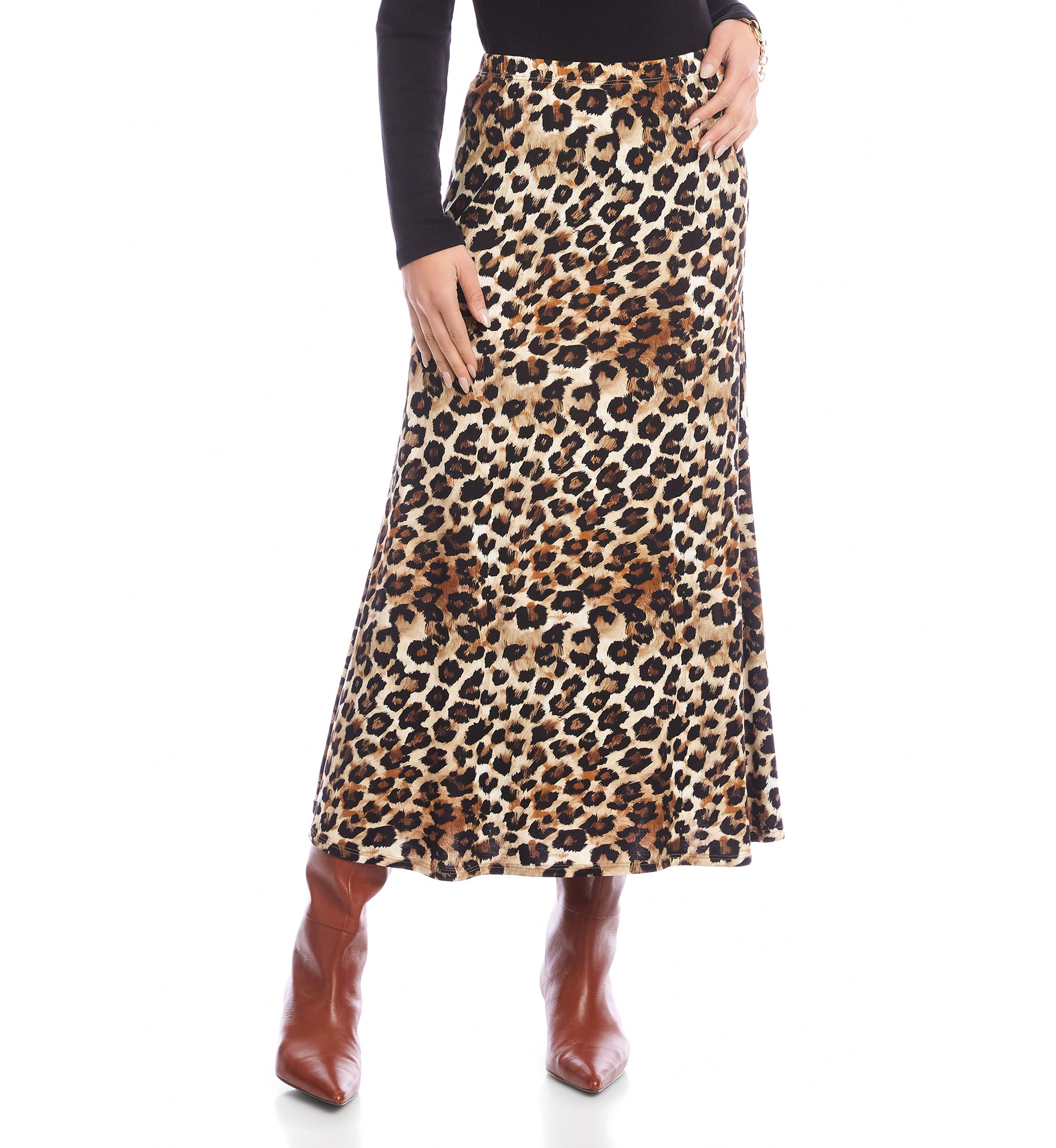 Petite Size Side-Slit Midi Skirt