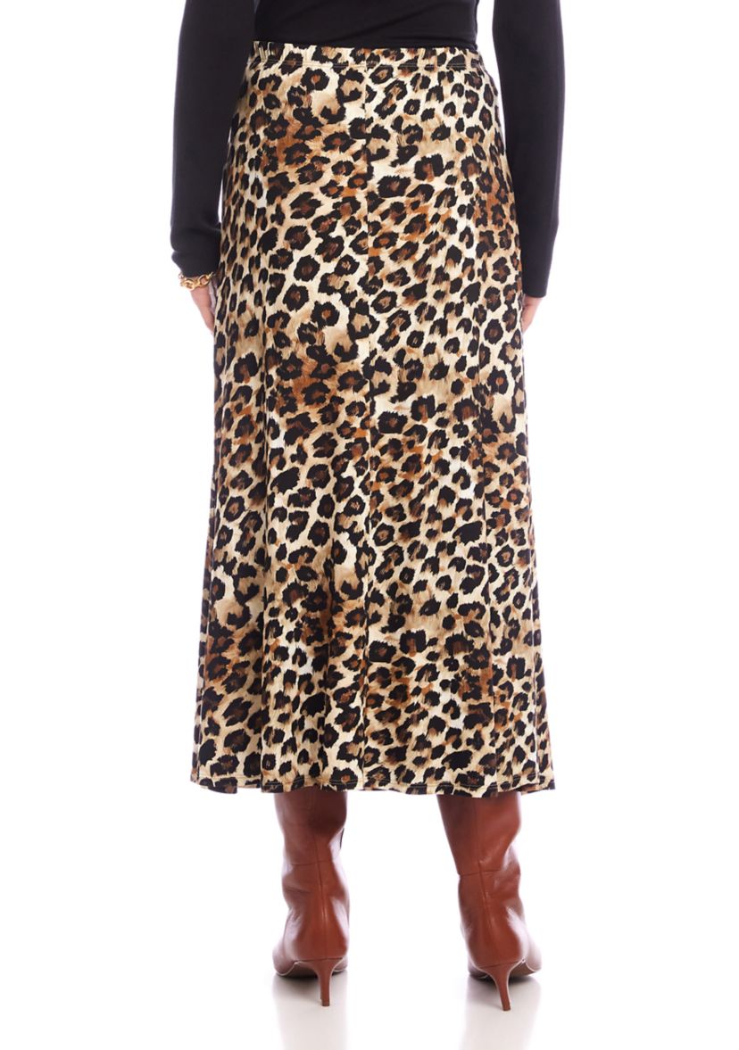 Petite Size Side-Slit Midi Skirt