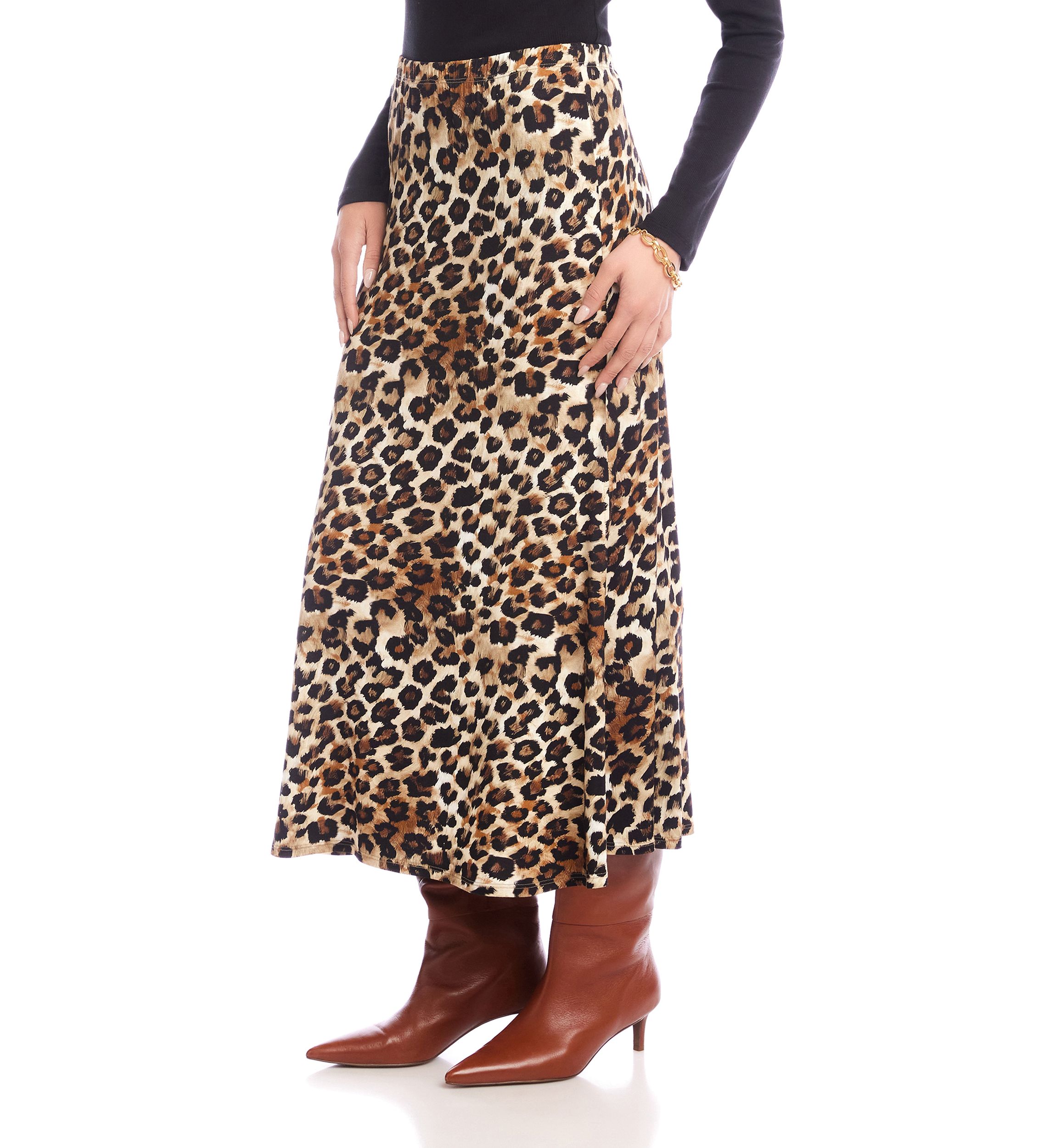 Petite Size Side-Slit Midi Skirt