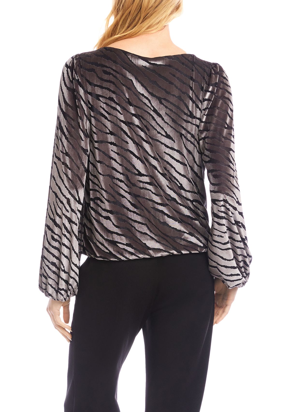 Womens Velvet Burnout Boat Neck Top 