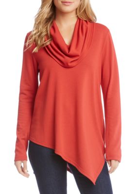 Karen Kane Cowl Neck Angled Hem Sweater | belk