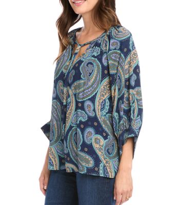 Women's Paisley Blouson Sleeve Top