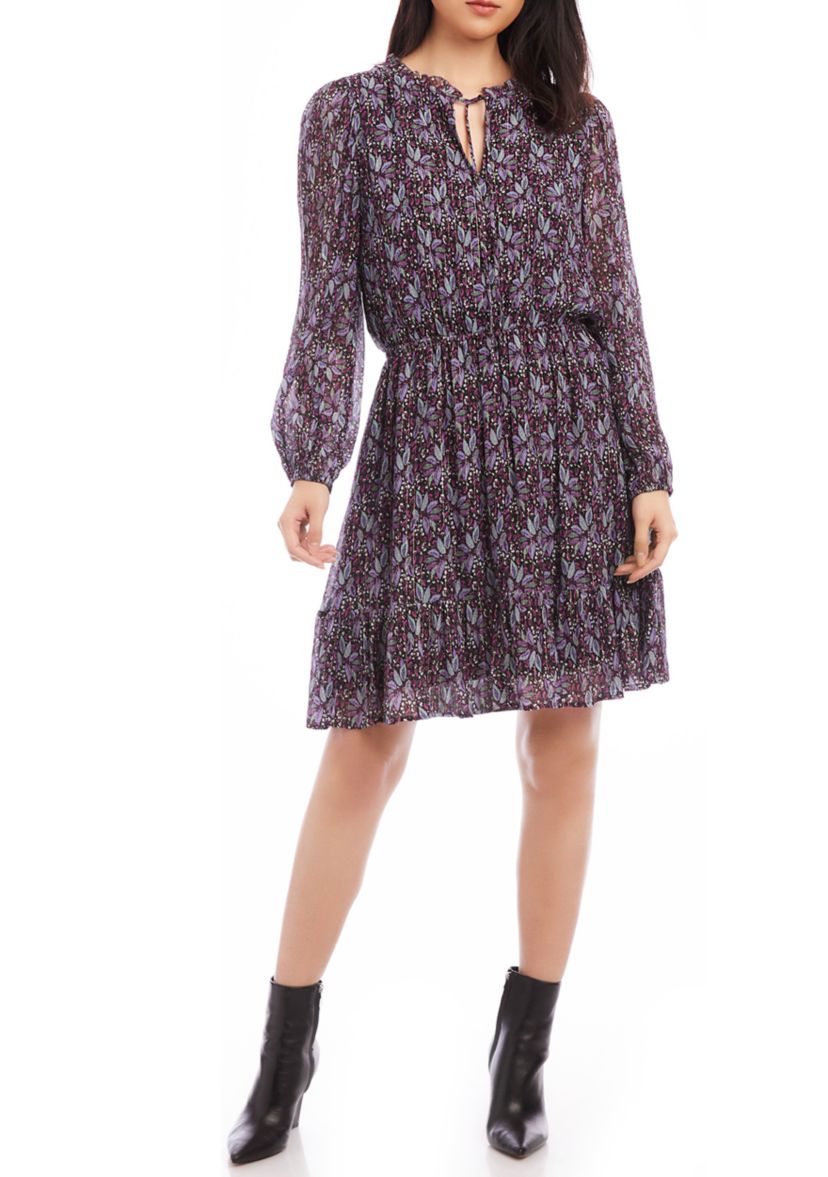 Womens Long Sleeve Tiered Dress