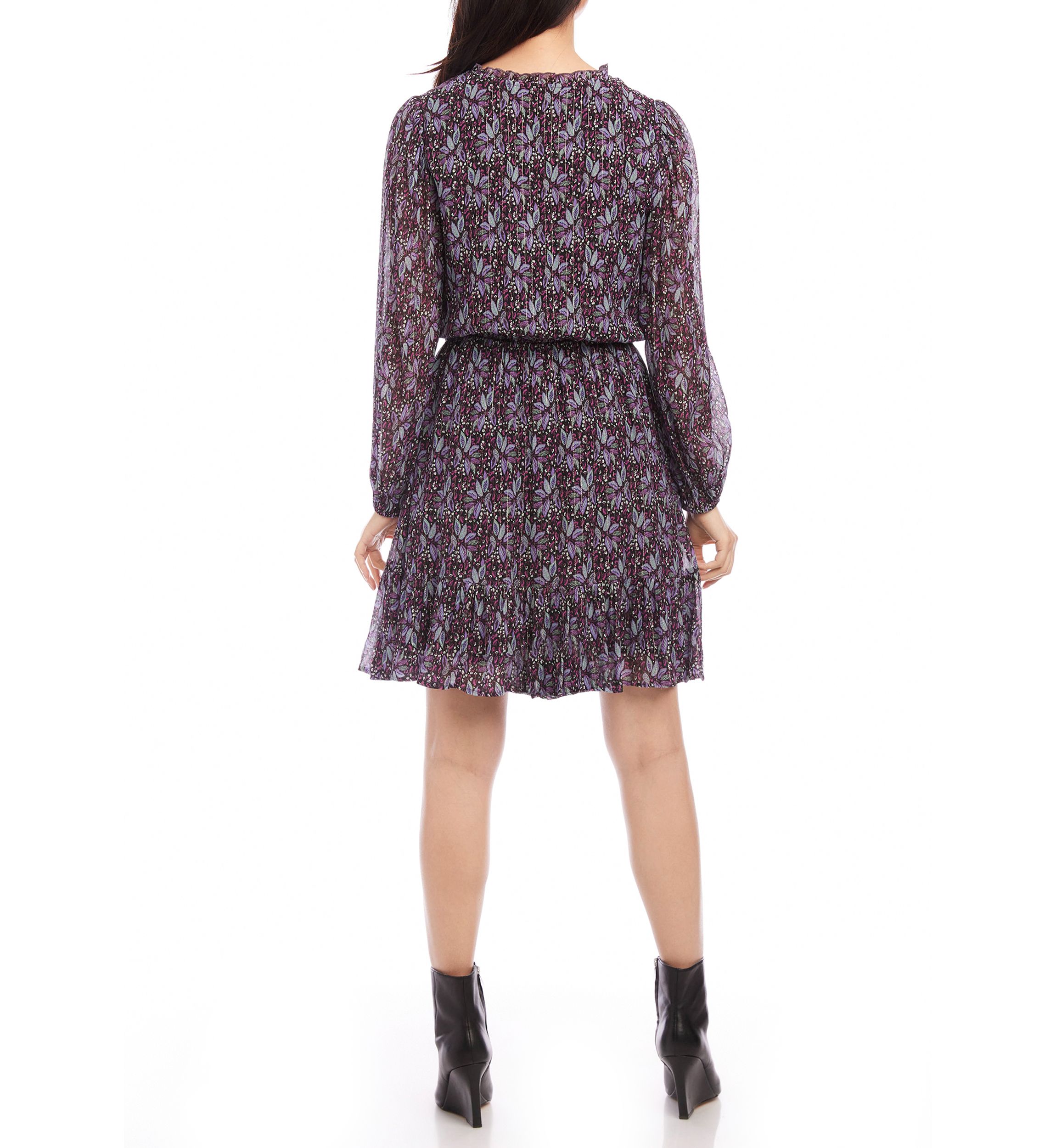 Womens Long Sleeve Tiered Dress