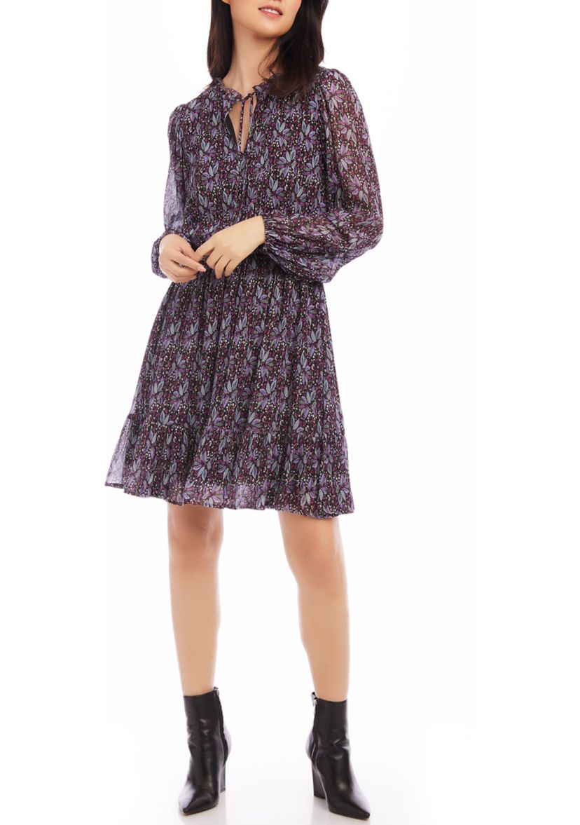 Womens Long Sleeve Tiered Dress