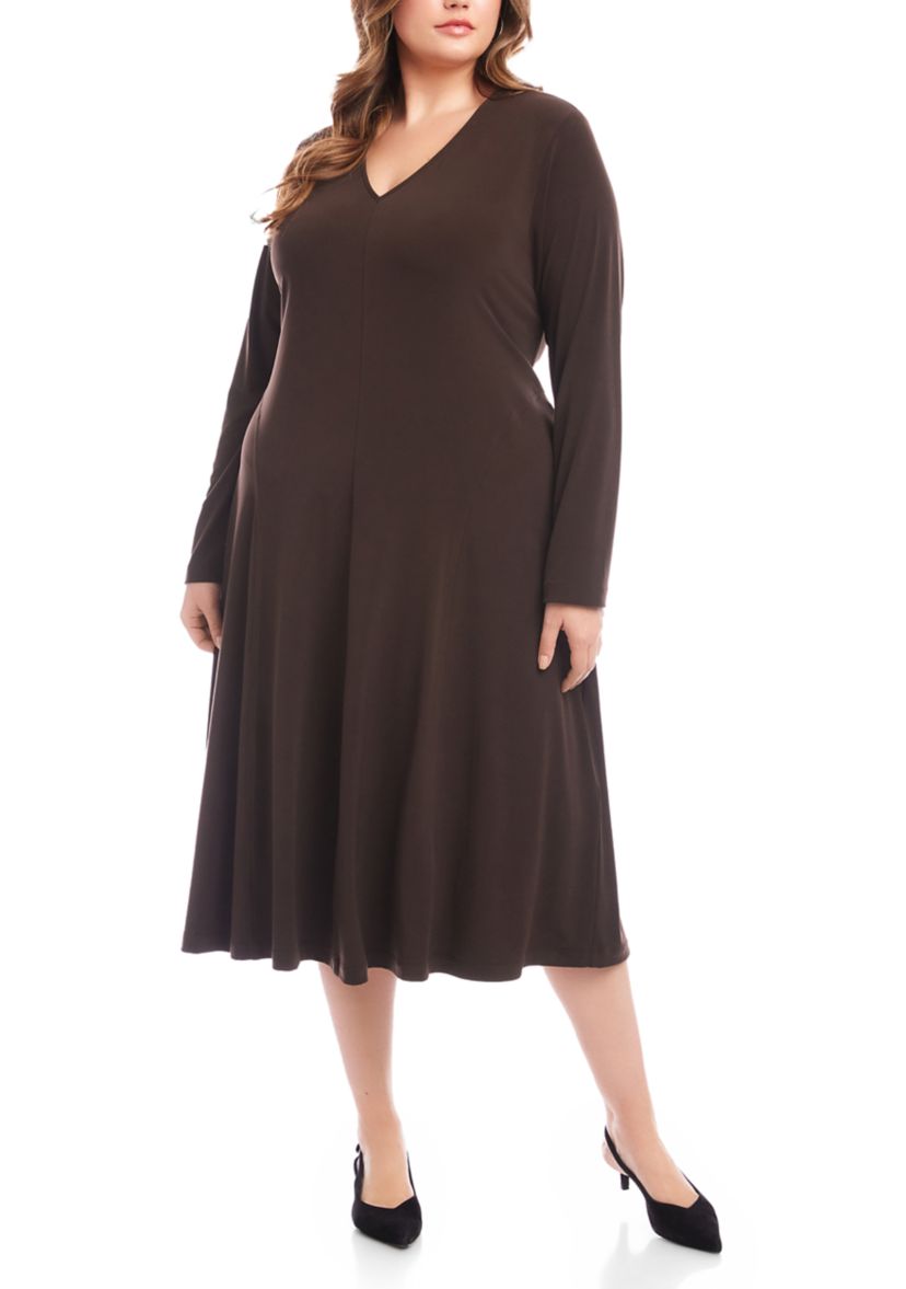 Plus Size Kate V-Neck Midi Travel Dress