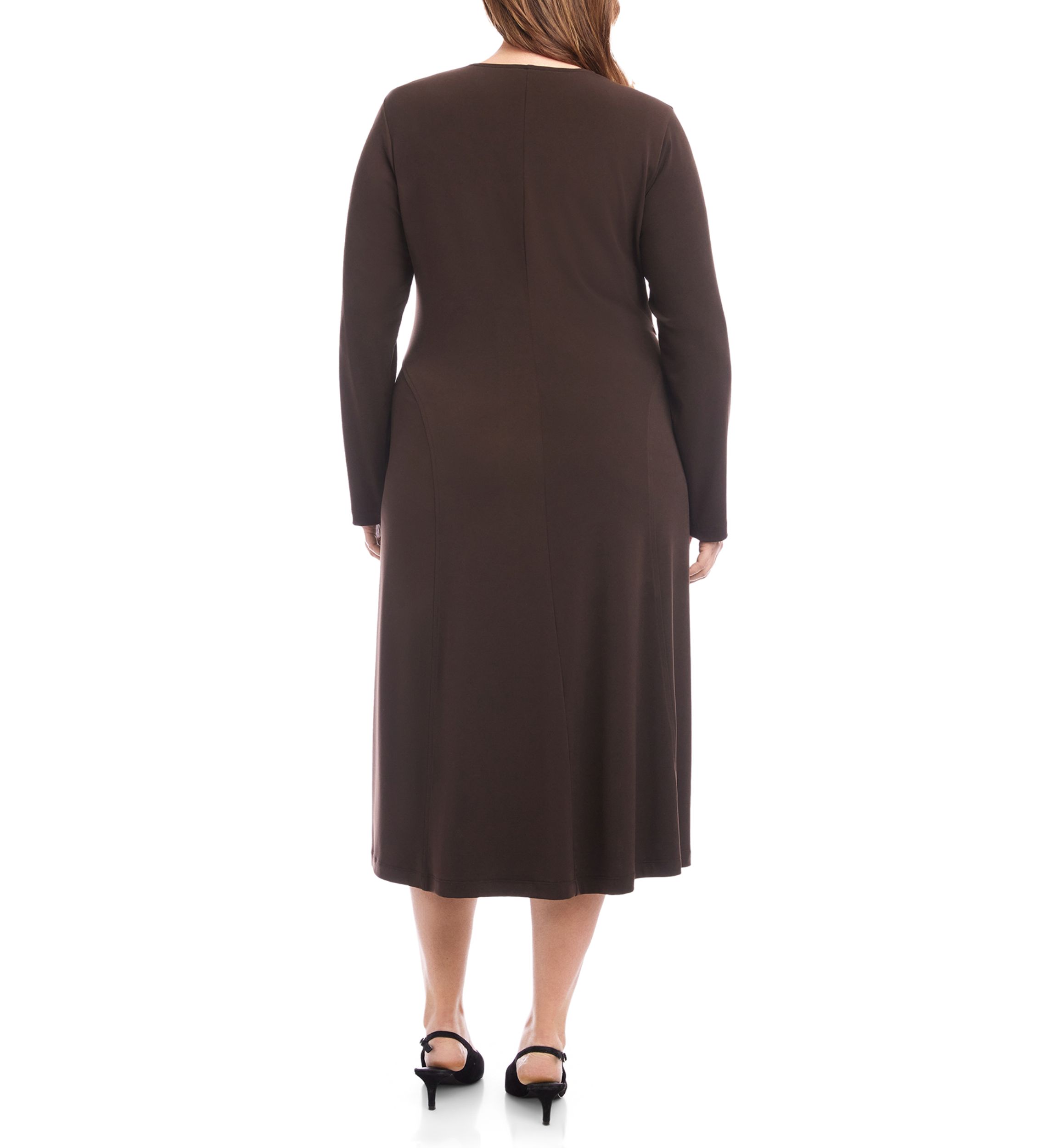 Plus Size Kate V-Neck Midi Travel Dress