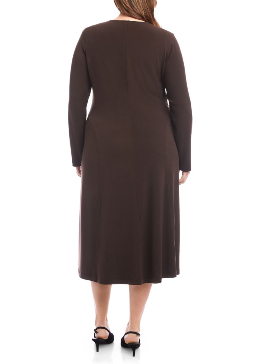Plus Size Kate V-Neck Midi Travel Dress