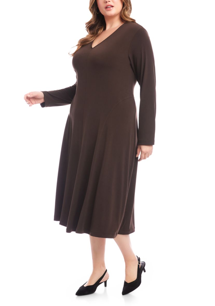 Plus Size Kate V-Neck Midi Travel Dress
