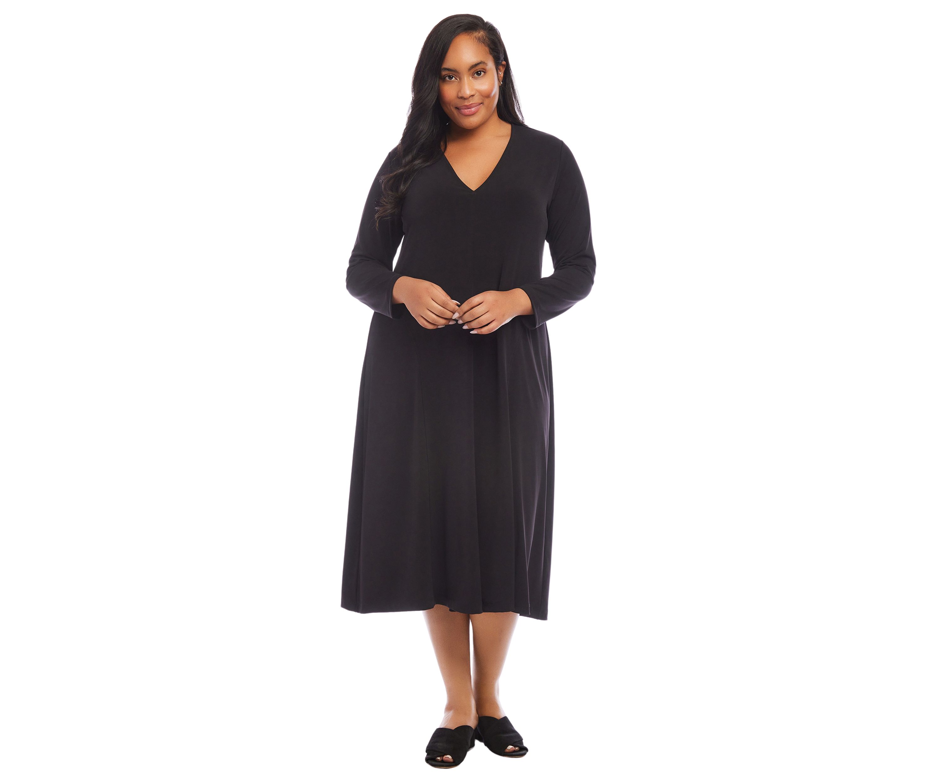 Plus Size Kate V-Neck Midi Dress