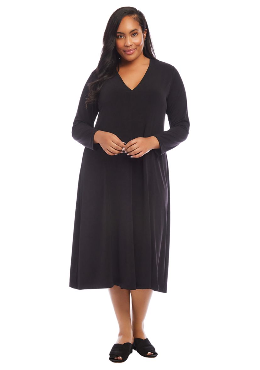 Plus Size Kate V-Neck Midi Dress