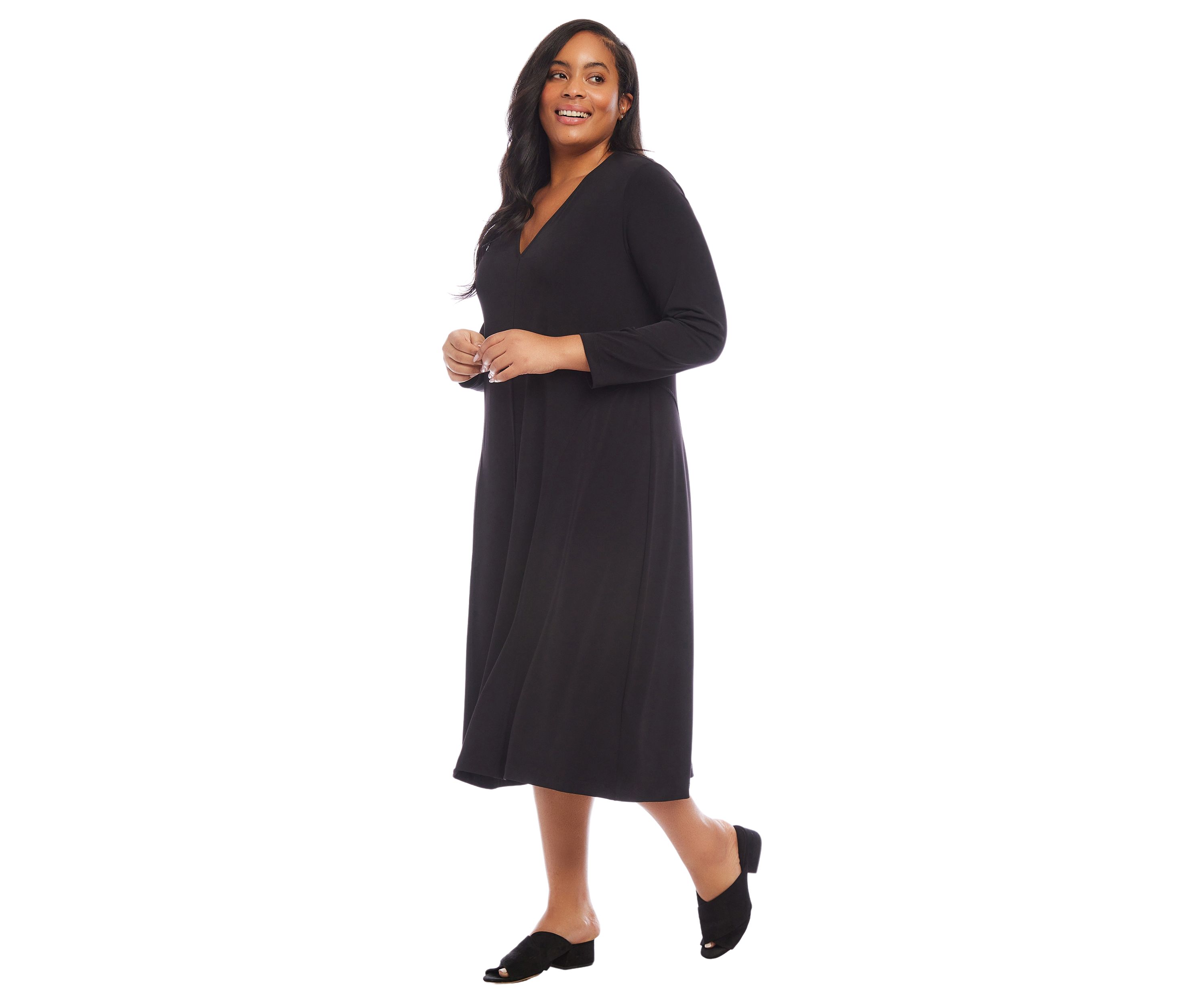 Plus Size Kate V-Neck Midi Dress