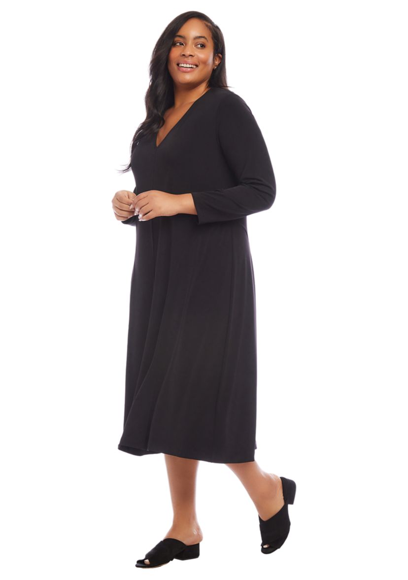 Plus Size Kate V-Neck Midi Dress