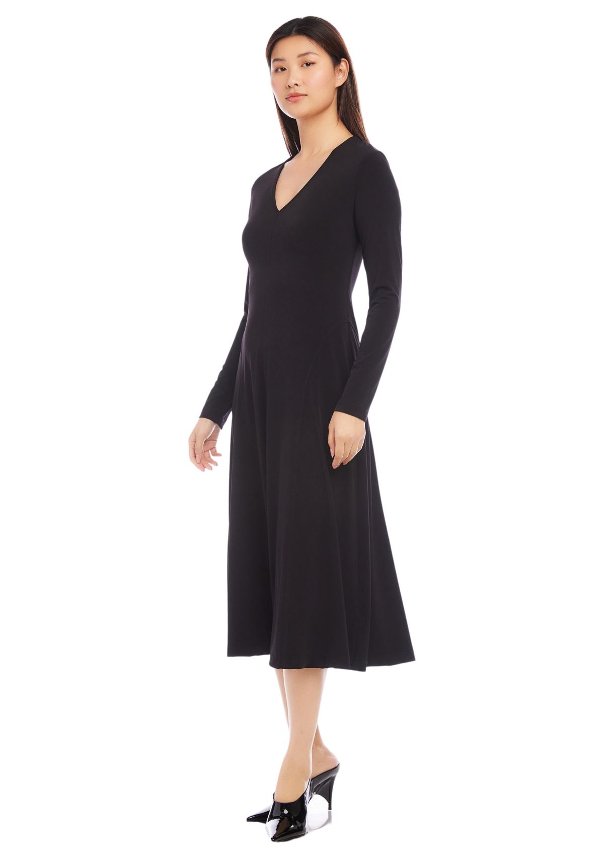 Womens Kate V Neck Midi Dress
