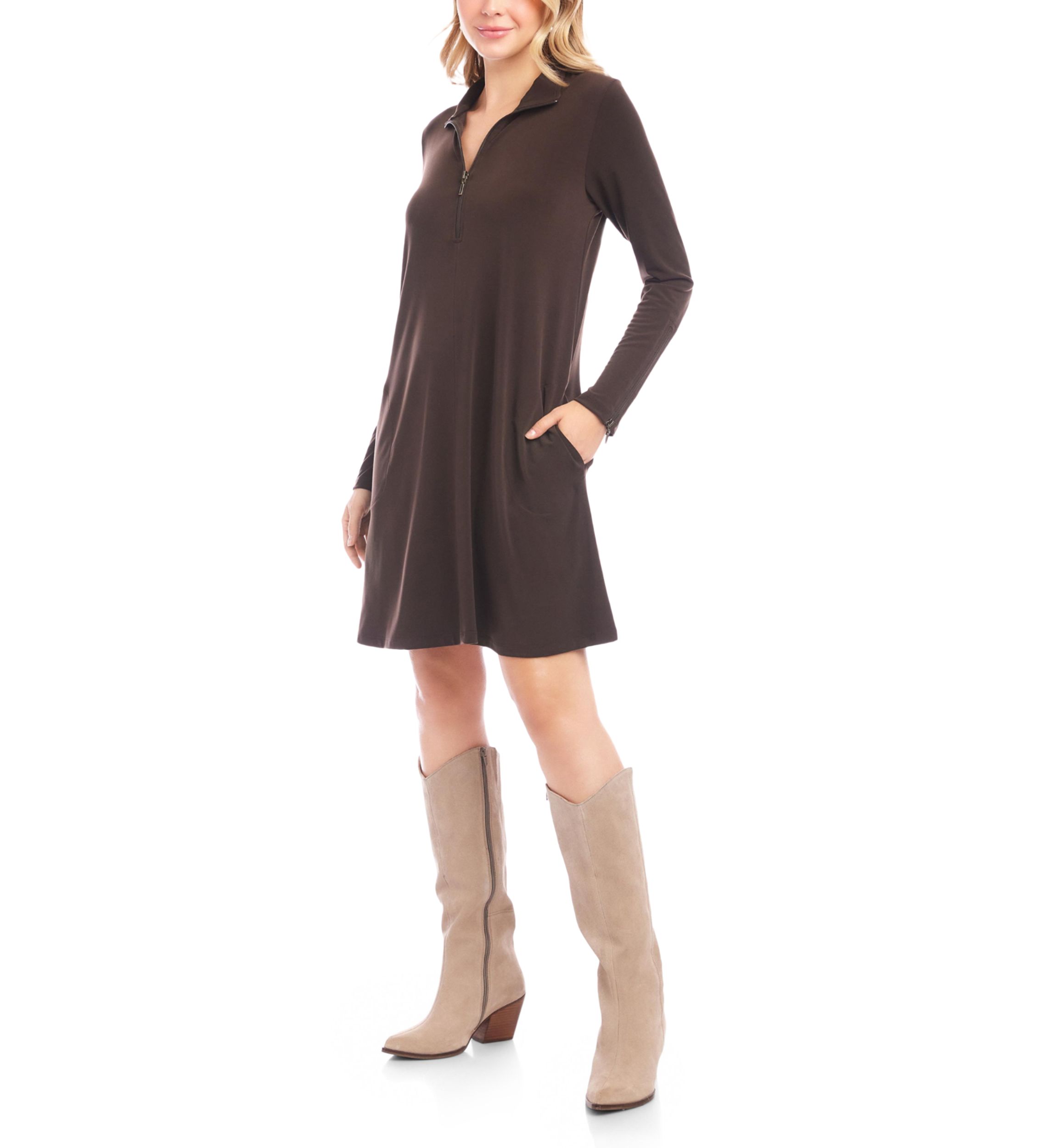 Petite Size Zip-Up Travel Dress