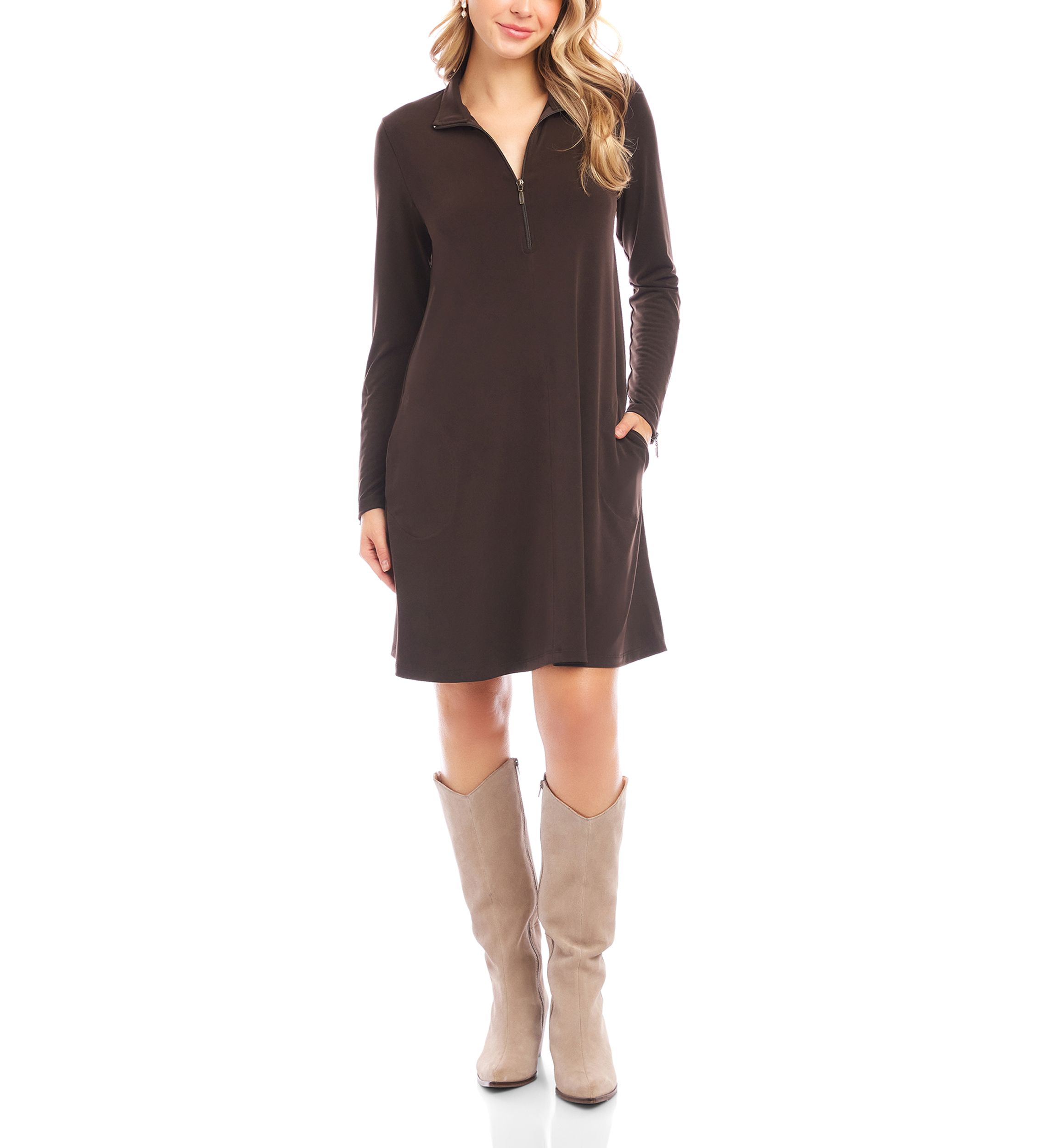Womens Zip-Up Travel Dress