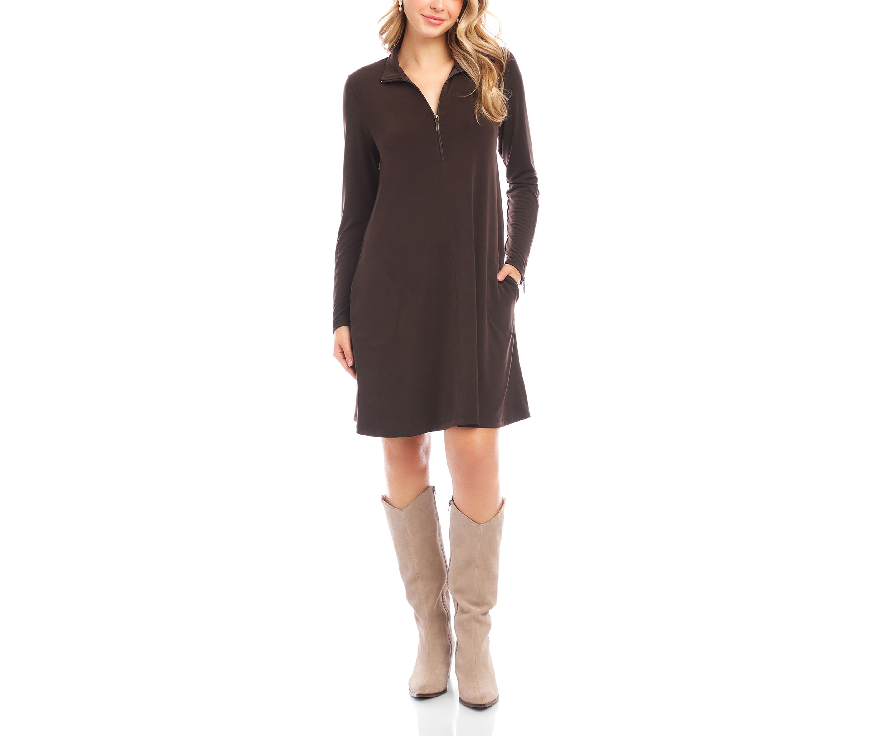 Womens Zip-Up Travel Dress
