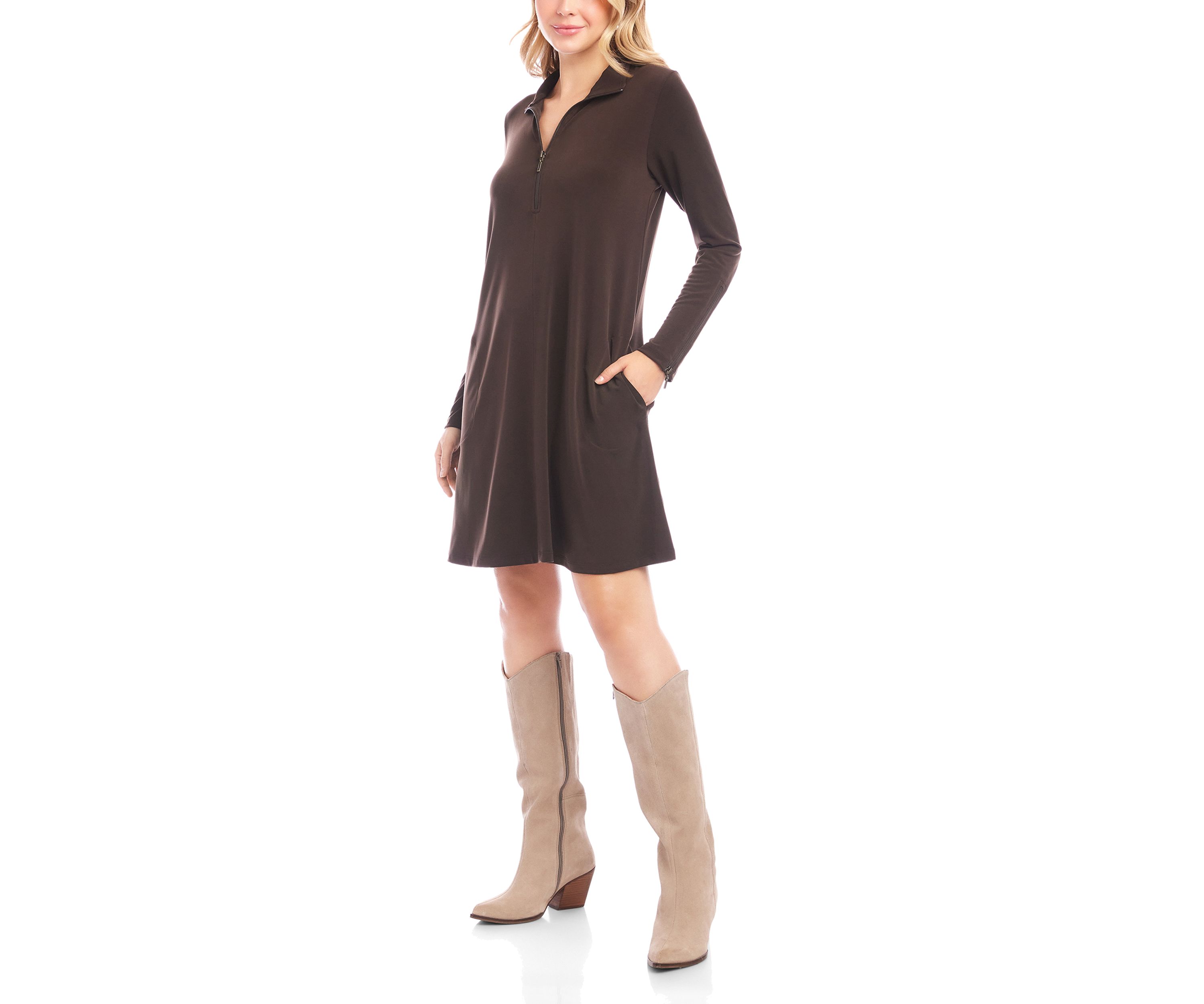 Womens Zip-Up Travel Dress